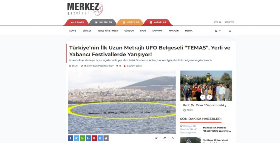 TEMAS BELGESELİ "MERKEZ GAZETESİ"NDE HABER OLDU.